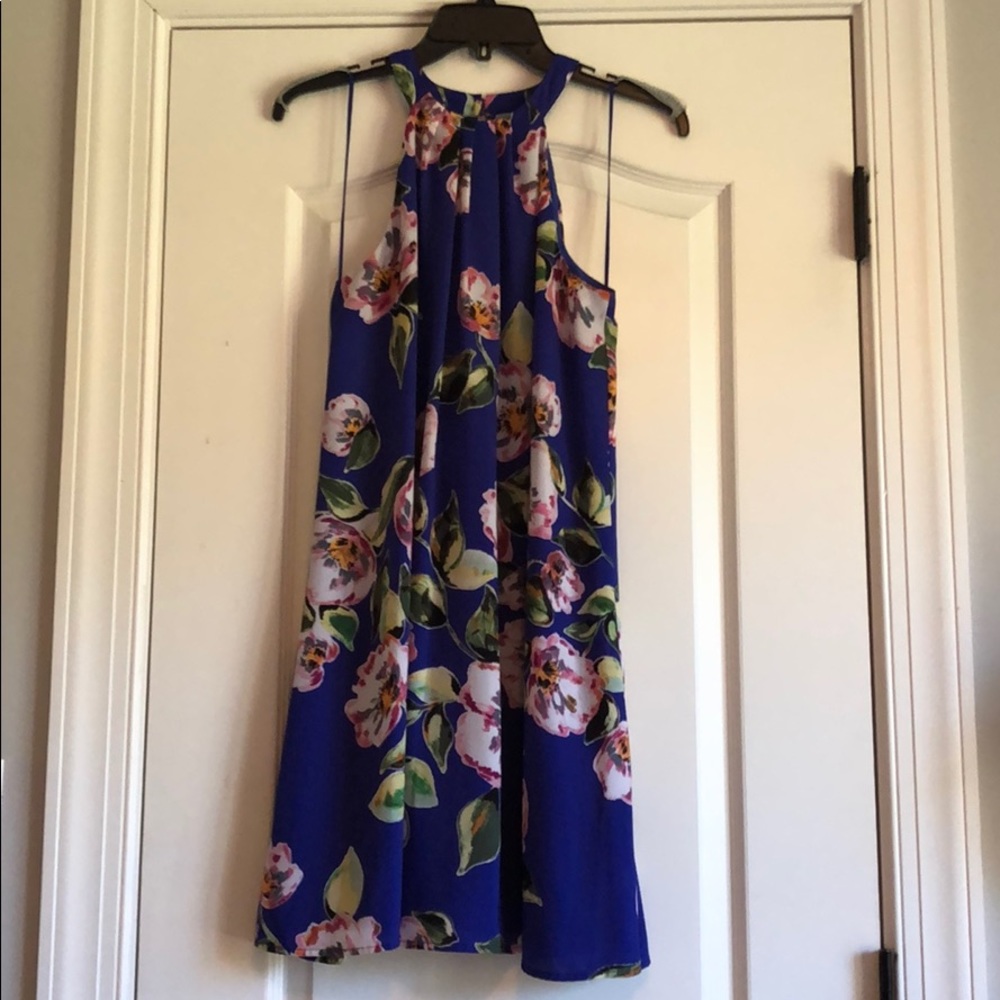 CeCe Floral Print Trapeze Dress